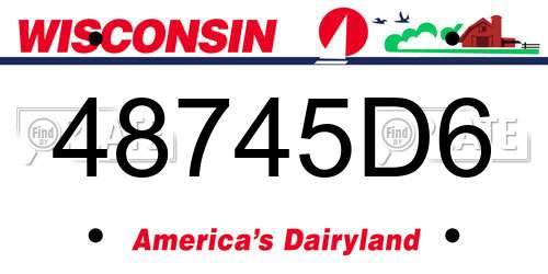 48745D6 Wisconsin License Plate