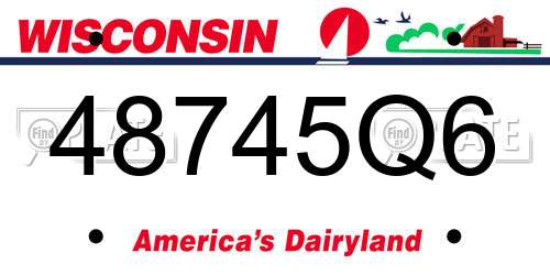 48745Q6 Wisconsin License Plate
