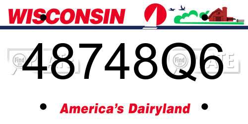 48748Q6 Wisconsin License Plate