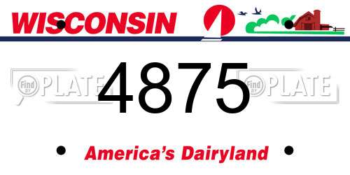 4875 Wisconsin License Plate