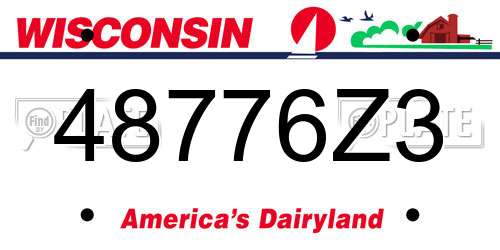 48776Z3 Wisconsin License Plate
