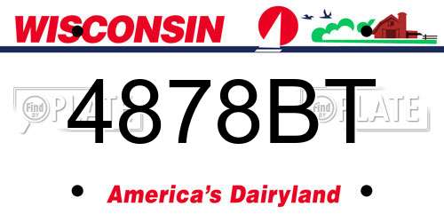 4878BT Wisconsin License Plate