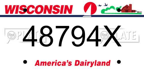 48794X Wisconsin License Plate