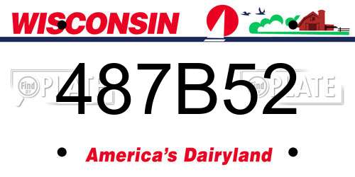 487B52 Wisconsin License Plate
