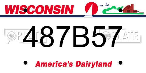 487B57 Wisconsin License Plate