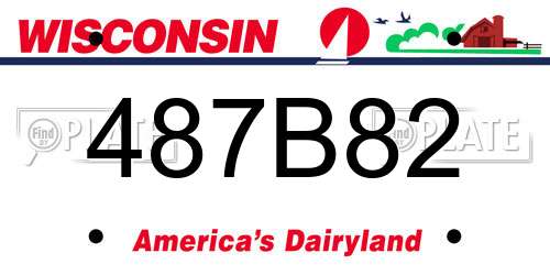 487B82 Wisconsin License Plate