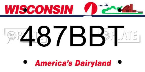 487BBT Wisconsin License Plate