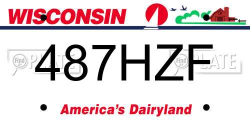 487HZF Wisconsin License Plate