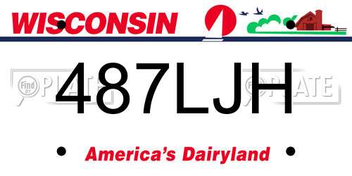 487LJH Wisconsin License Plate