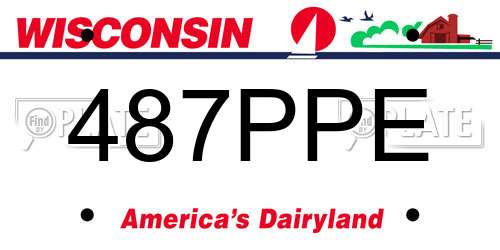 487PPE Wisconsin License Plate