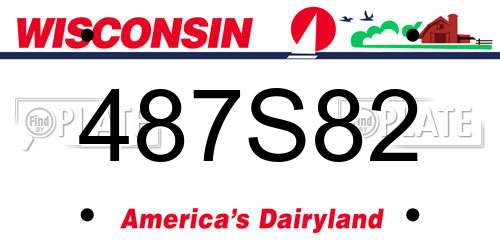 487S82 Wisconsin License Plate