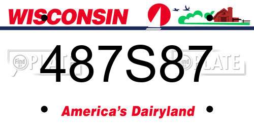 487S87 Wisconsin License Plate