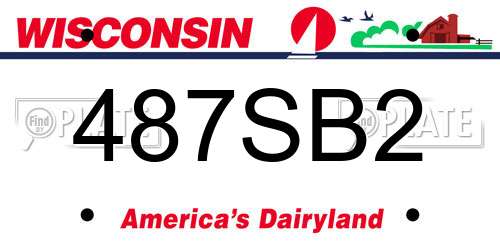 487SB2 Wisconsin License Plate