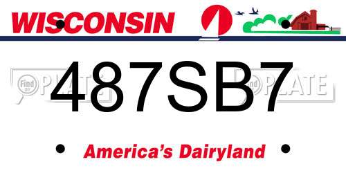 487SB7 Wisconsin License Plate