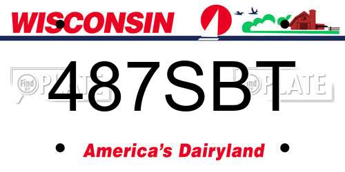 487SBT Wisconsin License Plate