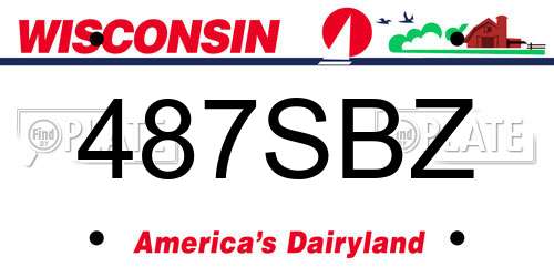 487SBZ Wisconsin License Plate