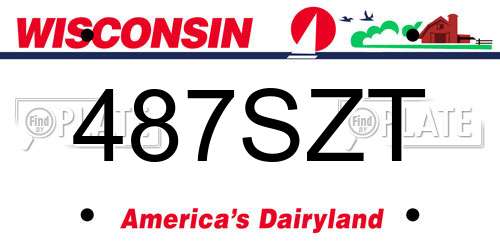 487SZT Wisconsin License Plate