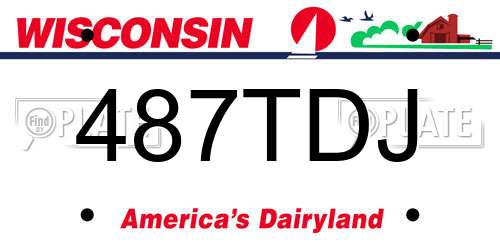 487TDJ Wisconsin License Plate