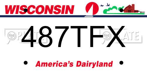 487TFX Wisconsin License Plate