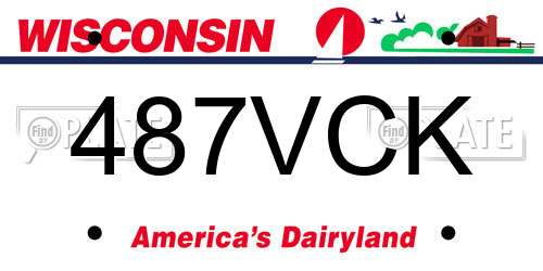 487VCK Wisconsin License Plate
