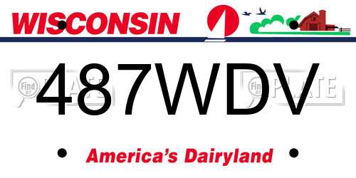 487WDV Wisconsin License Plate