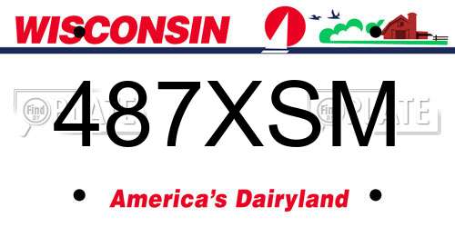487XSM Wisconsin License Plate