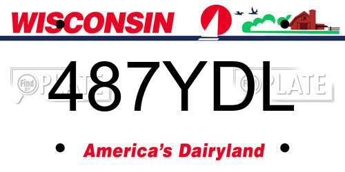 487YDL Wisconsin License Plate