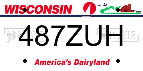 487ZUH Wisconsin License Plate