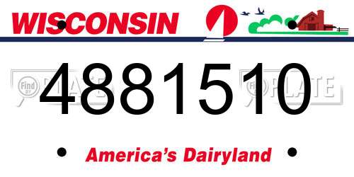 4881510 Wisconsin License Plate
