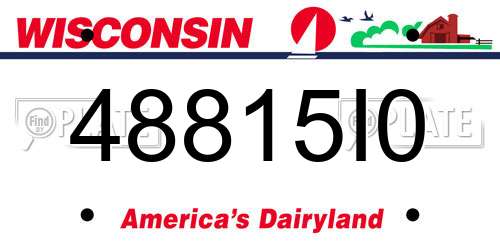 48815I0 Wisconsin License Plate