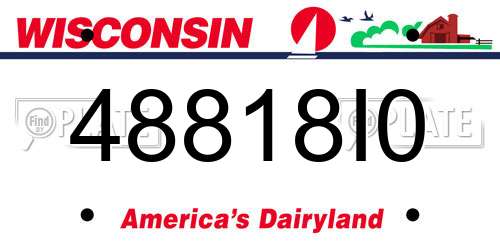 48818I0 Wisconsin License Plate