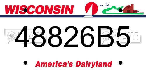48826B5 Wisconsin License Plate