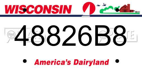 48826B8 Wisconsin License Plate