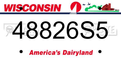 48826S5 Wisconsin License Plate