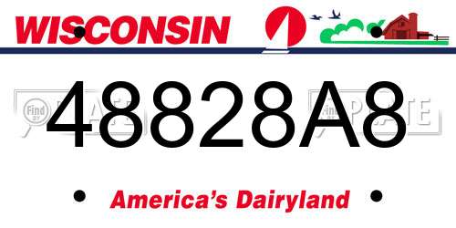 48828A8 Wisconsin License Plate
