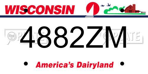 4882ZM Wisconsin License Plate
