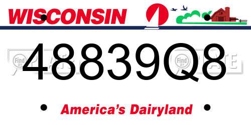 48839Q8 Wisconsin License Plate