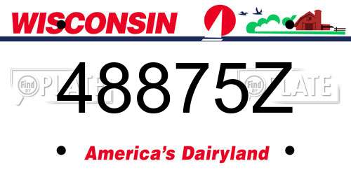 48875Z Wisconsin License Plate