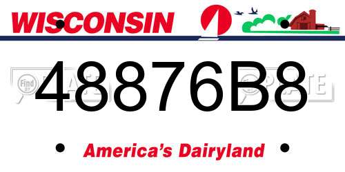 48876B8 Wisconsin License Plate