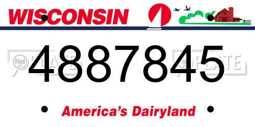 4887845 Wisconsin License Plate