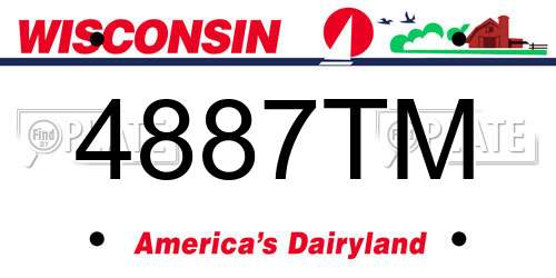 4887TM Wisconsin License Plate