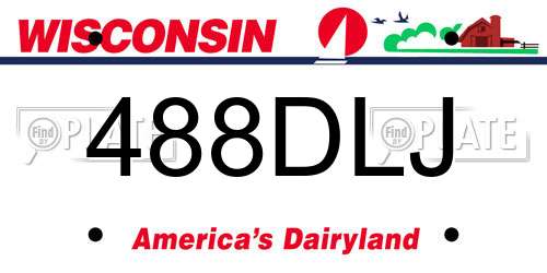 488DLJ Wisconsin License Plate