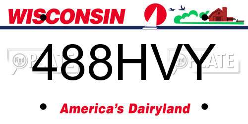 488HVY Wisconsin License Plate