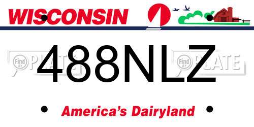488NLZ Wisconsin License Plate