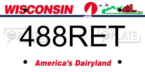 488RET Wisconsin License Plate