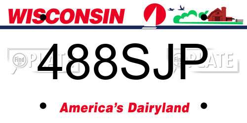 488SJP Wisconsin License Plate