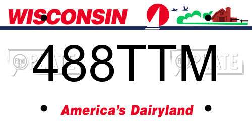 488TTM Wisconsin License Plate