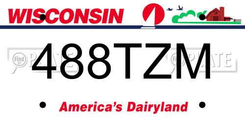 488TZM Wisconsin License Plate