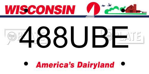 488UBE Wisconsin License Plate