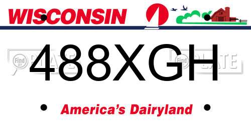 488XGH Wisconsin License Plate